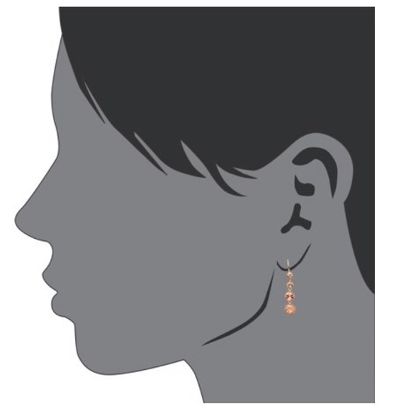BELIEVE BY BRILLIANCE ROSE GOLD CRYSTAL DROP 14K GOLD FLASH PLATED EARRI… - Picture 3 of 10